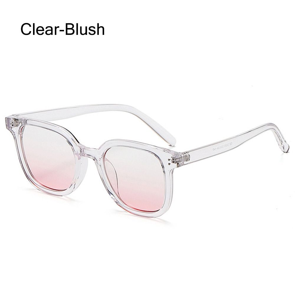 Quadratische Sonnenbrille mit Farbverlauf in Rouge, kein Make-up, dekorative Brille, blendfreie Sonnenbrille für Damen und Herren Clear-Blush von Joom DACH