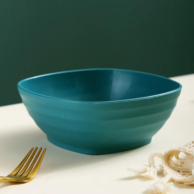 Quadratische Suppen-Ramen-Schalen aus Weizenstroh, sturzsicher, große Salat-, Obst- und Reisschalen, Lebensmittelbehälter, Küchengeschirr, mikrowellengeeignet von Joom DACH