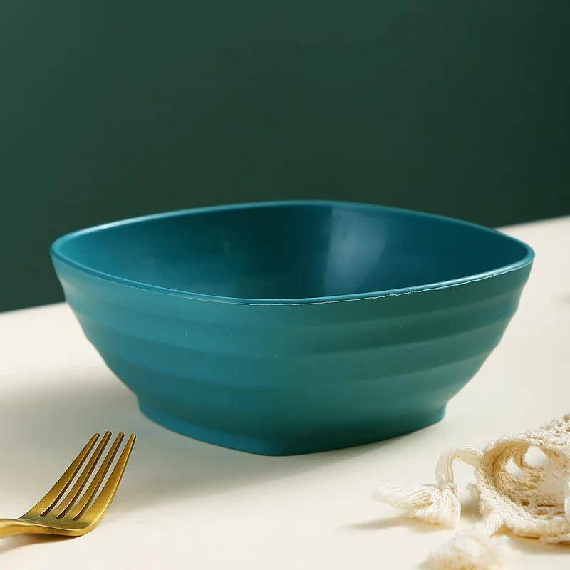 Quadratische Suppen-Ramen-Schalen aus Weizenstroh, sturzsicher, große Salat-, Obst- und Reisschalen, Lebensmittelbehälter, Küchengeschirr, mikrowellengeeignet von Joom DACH