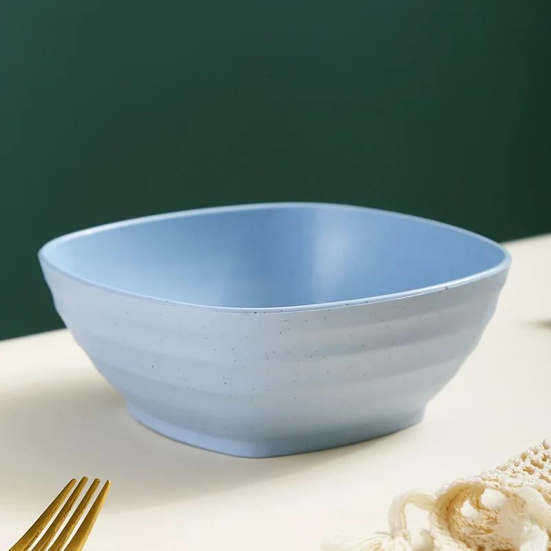 Quadratische Suppen-Ramen-Schalen aus Weizenstroh, sturzsicher, große Salat-, Obst- und Reisschalen, Lebensmittelbehälter, Küchengeschirr, mikrowellengeeignet von Joom DACH