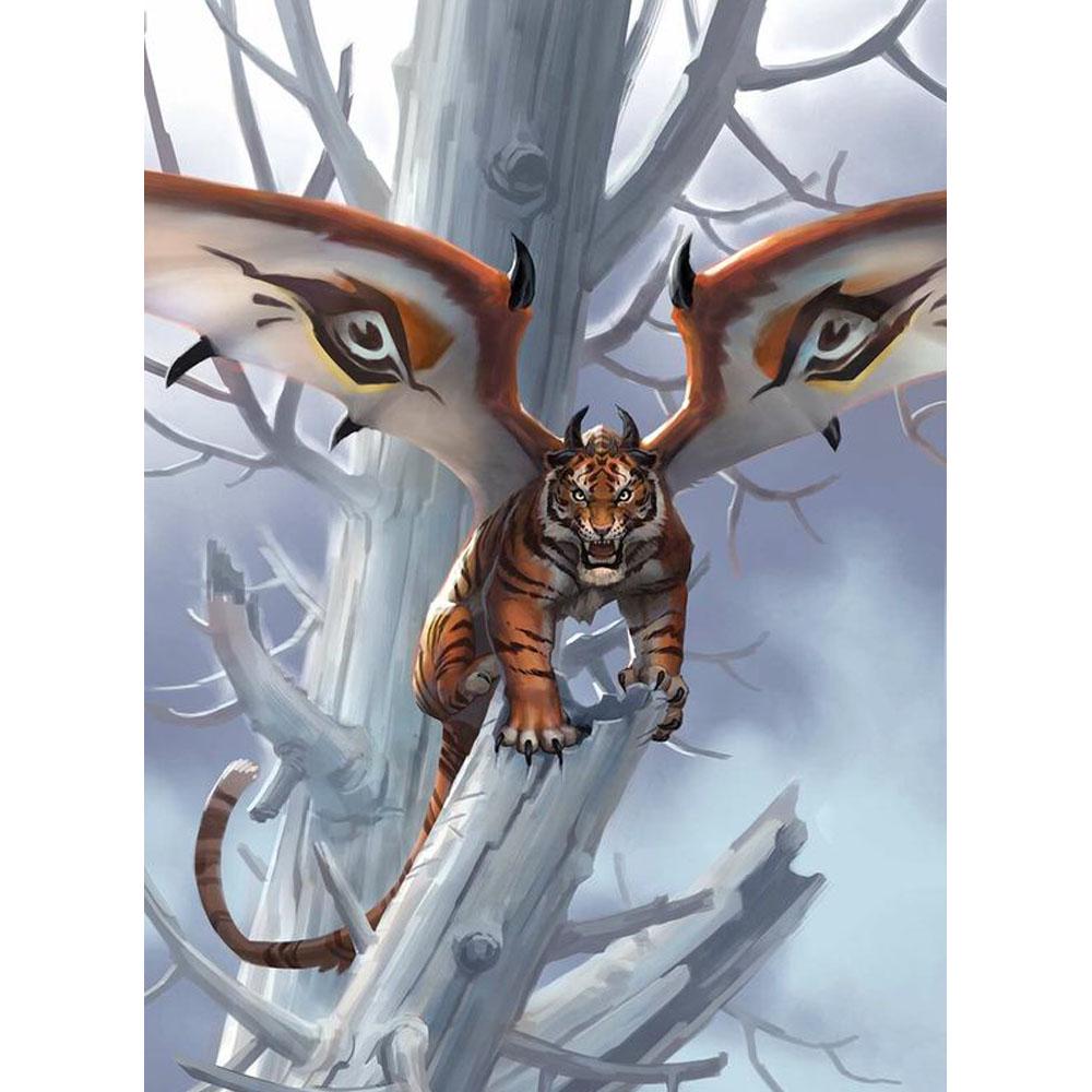 Quadratischer/runder Diamant 5D DIY Diamantgemälde „Fliegender Tiger“ Stickerei Kreuzstich Wasserdiamant Mosaik Gemälde Dekoration Full Round (20X30CM) von Joom DACH