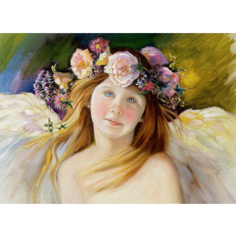 Quadratischer/runder Diamant 5D Diamant Engel Mädchen Stickerei Kreuzstich Diamant Mosaik Gemälde Dekoration Geschenk Full Round (20X30CM) von Joom DACH