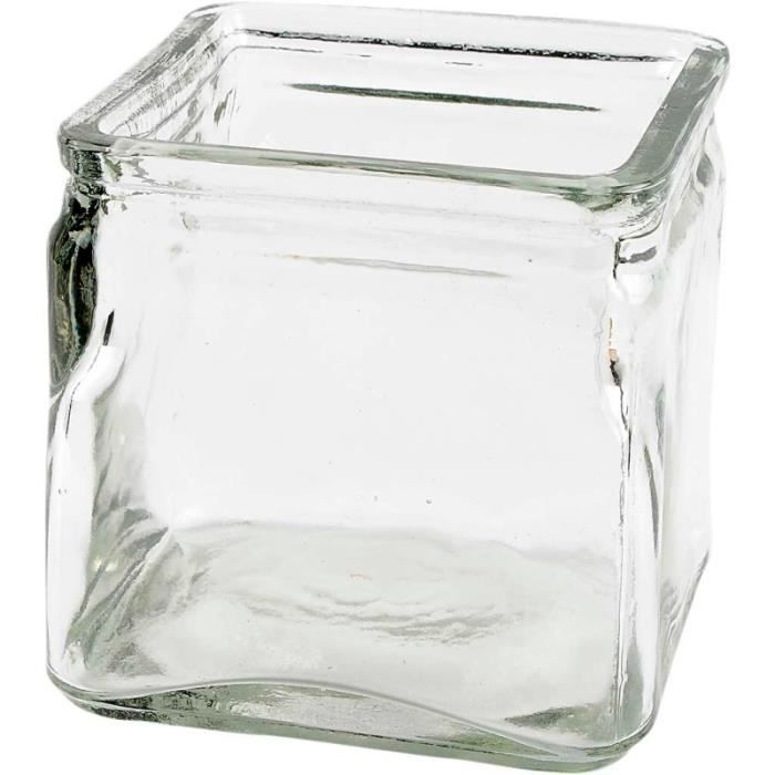 Quadratischer Kerzenhalter aus Glas - 10 x 10 x 10 cm - 12 Stück von Joom DACH