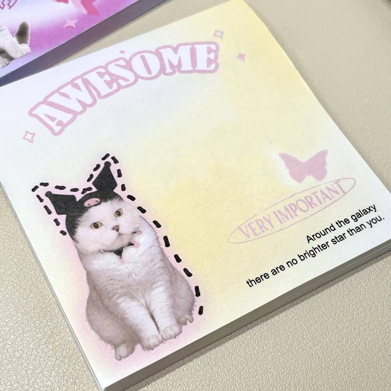 Quadratischer Notizblock, zerreißbar, selbstklebend, Notizbuch, Haftnotizblock, Büromaterial, Notizblöcke, Journaling-Notizblock von Joom DACH