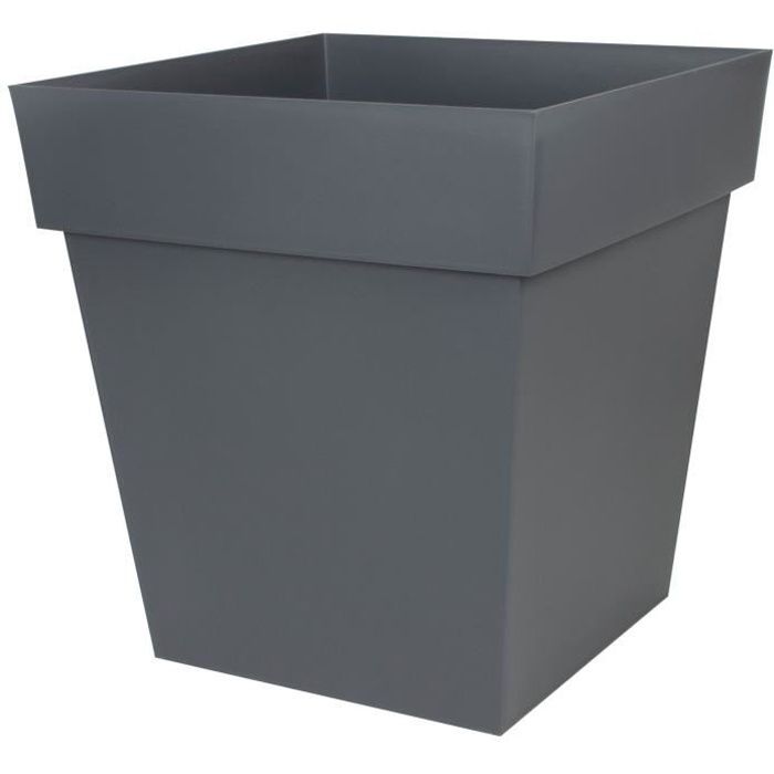 Quadratischer Topf Toskana - EDA PLASTIC - 50 cm - 87 L - Anthrazitgrau von Joom DACH