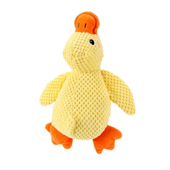 Quakende Gelbe Ente Hundespielzeug Langeweile Stressabbau Häkeln Stofftier Ente Haustier Kauspielzeug Interaktives Spielzeug Welpe Beruhigende Plüschpuppe Quietschspielzeug Haustierbedarf Middle von Joom DACH