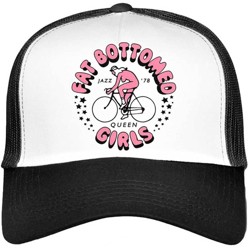 Queen Unisex-Erwachsene Fat Bottomed Girls Mesh Panel Baseball Cap One Size weiß/schwarz von Joom DACH