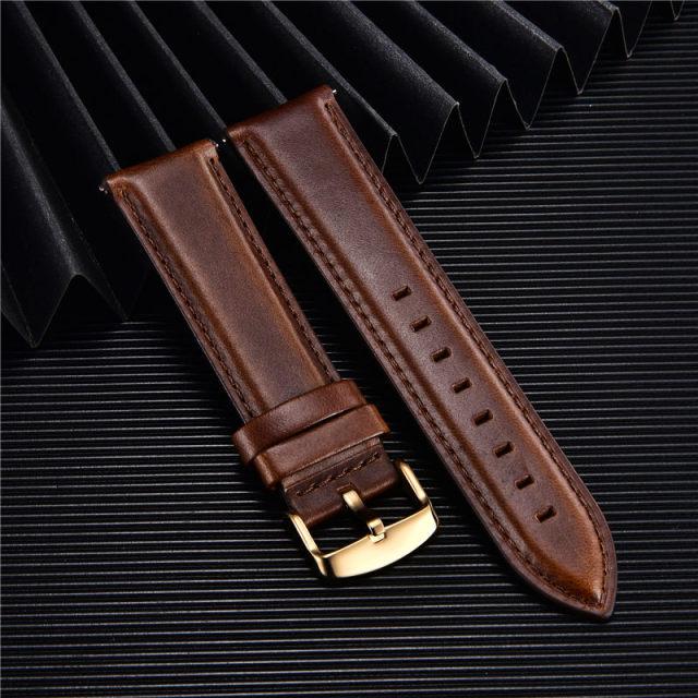 Quick Release Straps Männer Frauen Echtes Leder Uhrenarmbänder 18mm 20mm 22mm Smart Watch Band Uhr Zubehör 18mm von Joom DACH