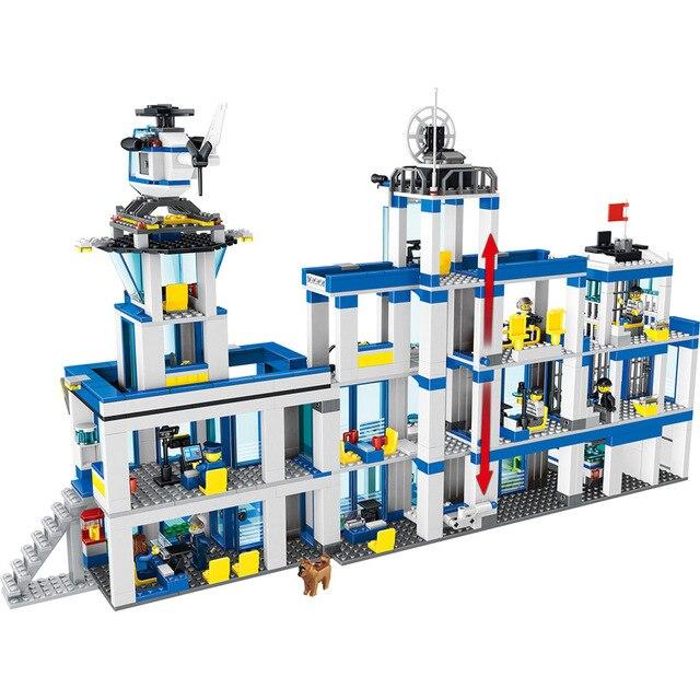 Qunlong 0200 City Police Station Headquarters Bausteine ​​Auto Hubschrauber Motorrad Ziegel Spielzeug für Kinder Jungen Weihnachtsgeschenke von Joom DACH