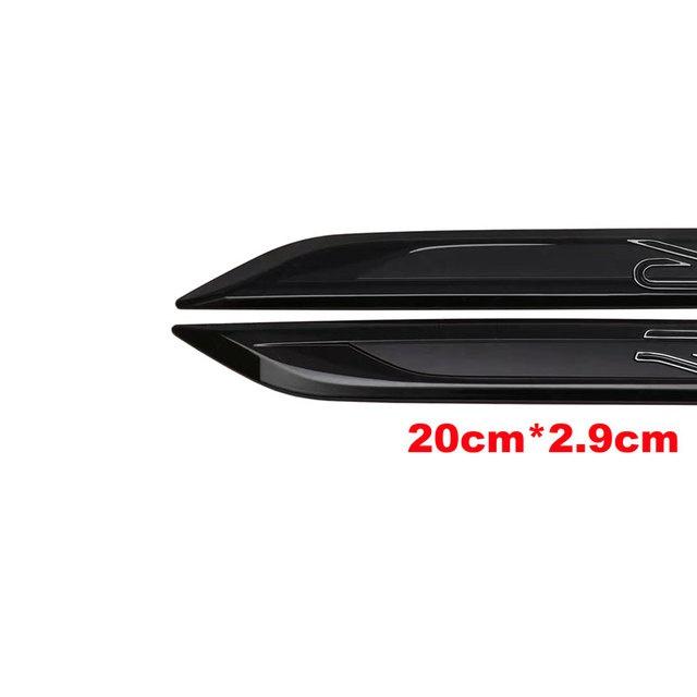R Logo Stil Auto Seite Kotflügel Messer Aufkleber Abzeichen Körper Aufkleber Für Golf Tiguan Touareg CC Polo Passat Jetta MK4 MK5 MK7 schwarz/silber von Joom DACH