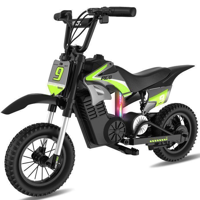 RCB R9XPRO Elektro-Motorrad für Kinder - 350W Motor - 36V/5.2Ah Batterie - Grün grün von Joom DACH