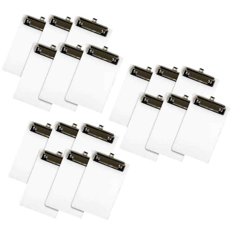 RERACO A6 Klemmbrett Mini-Größe Kleines Clip-Binderset Vertikal Weiß Transparent Ordner Notizblock Stück (18 Set) von Joom DACH