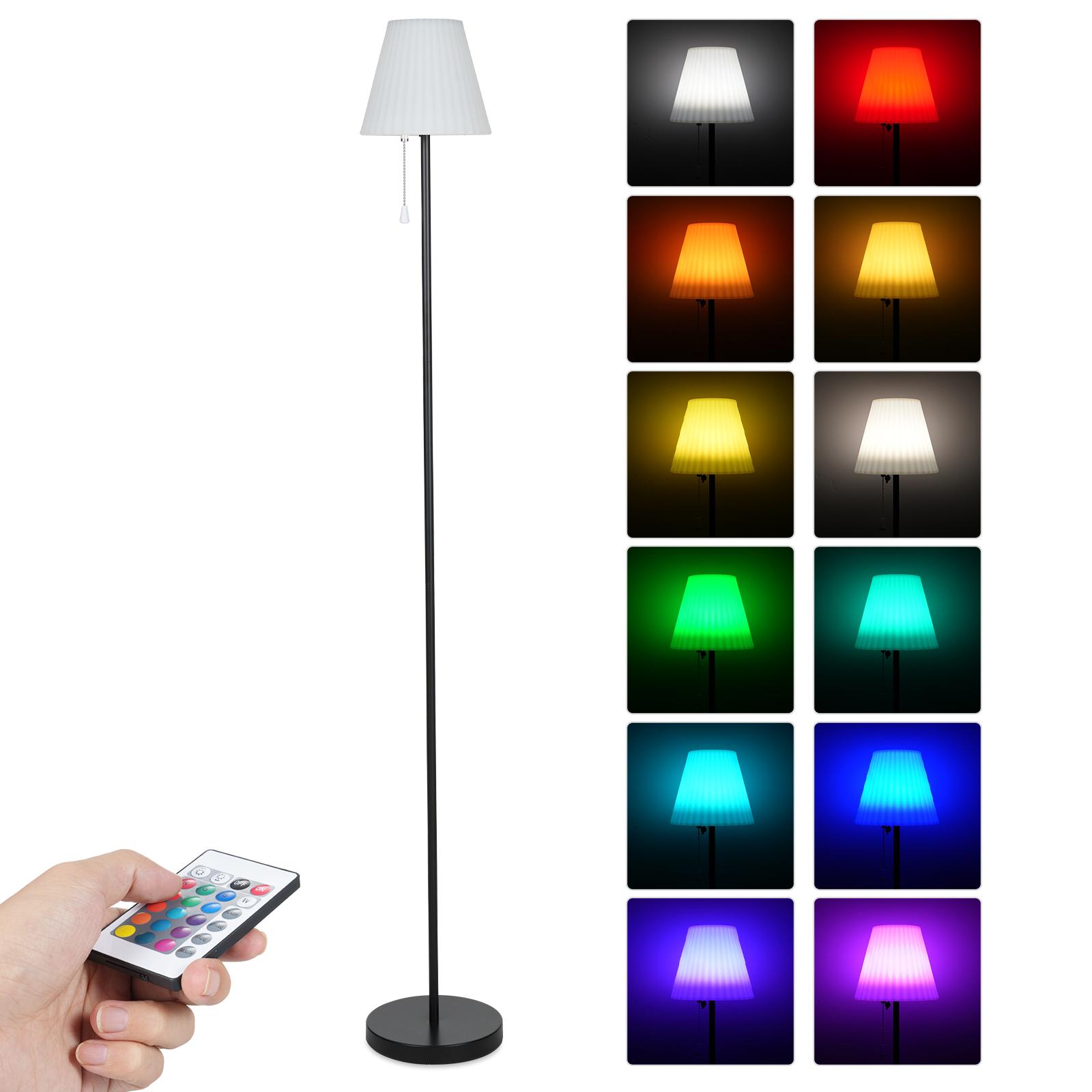 RGBW LED Stehlampe Outdoor Solarlampe Bunte Schreibtischleuchte mit Fernbedienung Zugkettenschalter weiß/schwarz von Joom DACH