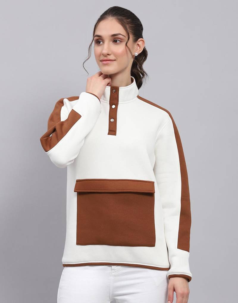 ROCK.IT Rockit von House of Monte Carlo Damen Einfarbig Weiß Mock Neck Langarm Sweatshirt XXL weiß von Joom DACH