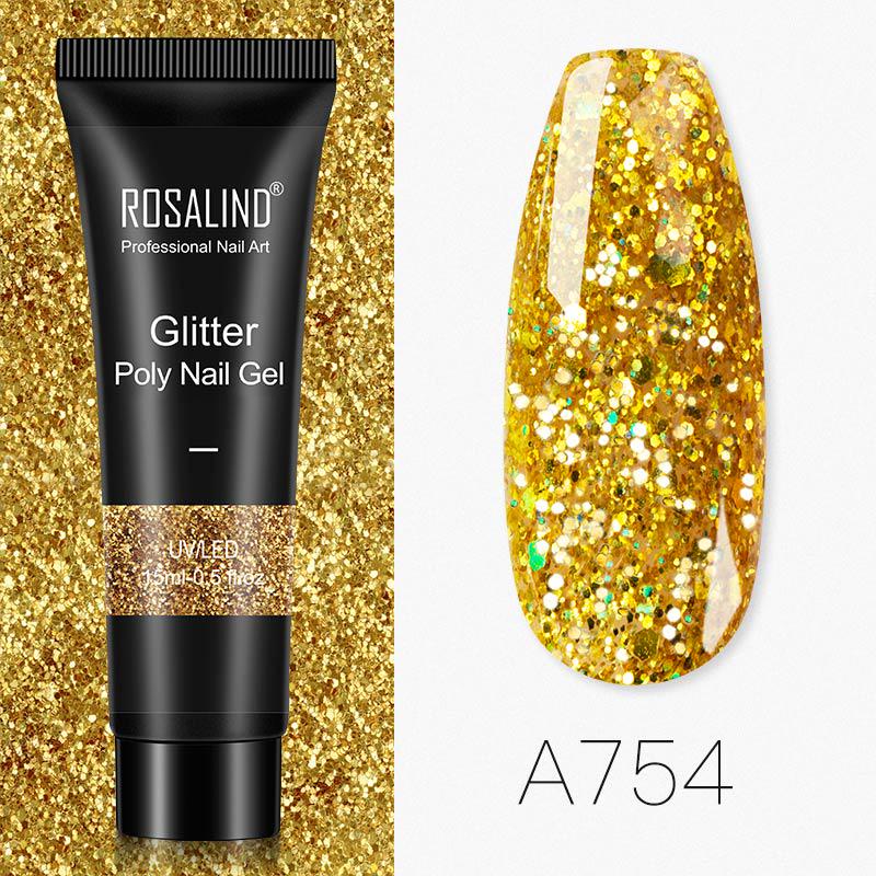 ROSALIND 15 ml Poly-Nagelgel-Glitzer-Verlängerungen lassen sich mit einer kleinen LED-UV-Lampe für semipermanentes Gel einweichen von Joom DACH