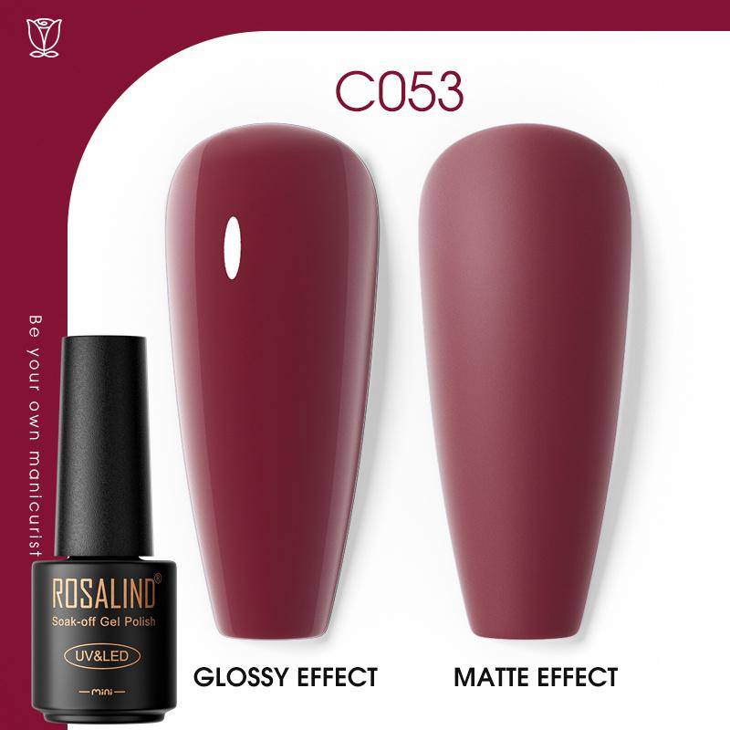 ROSALIND Gel-Nagellack, Sommerkollektion, Farben, semipermanenter Soak-Off-UV-Gel-Nagel-Basislack, matter Überlack, Nail Art Gel Polish RA-C053 von Joom DACH