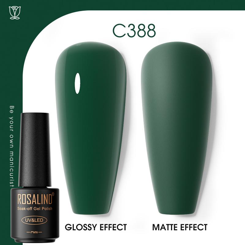 ROSALIND Gel-Nagellack, Sommerkollektion, Farben, semipermanenter Soak-Off-UV-Gel-Nagel-Basislack, matter Überlack, Nail Art Gel Polish RA-C388 von Joom DACH
