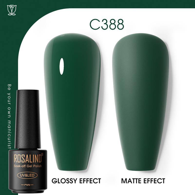 ROSALIND Gel-Nagellack, Sommerkollektion, Farben, semipermanenter Soak-Off-UV-Gel-Nagel-Basislack, matter Überlack, Nail Art Gel Polish RA-C388 von Joom DACH