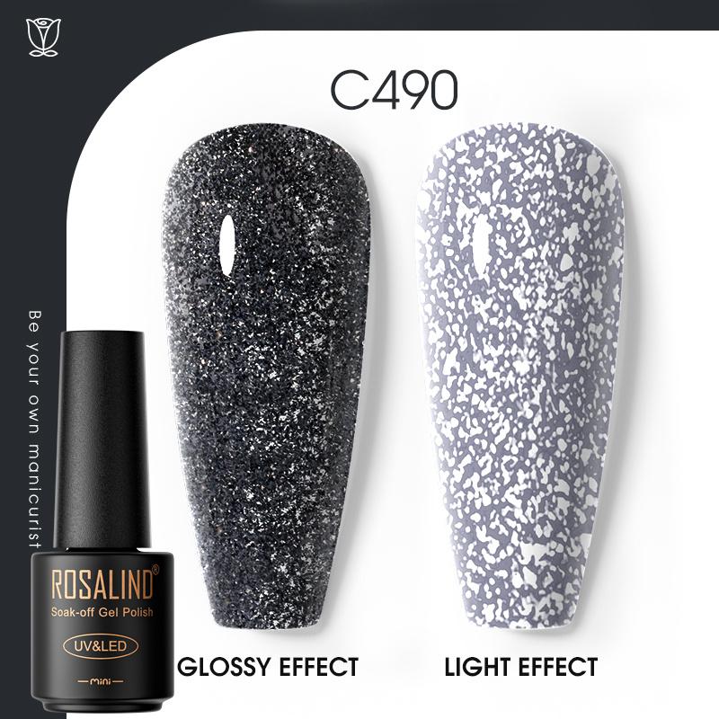 ROSALIND Gel-Nagellack, Sommerkollektion, Farben, semipermanenter Soak-Off-UV-Gel-Nagel-Basislack, matter Überlack, Nail Art Gel Polish RA-C490 von Joom DACH