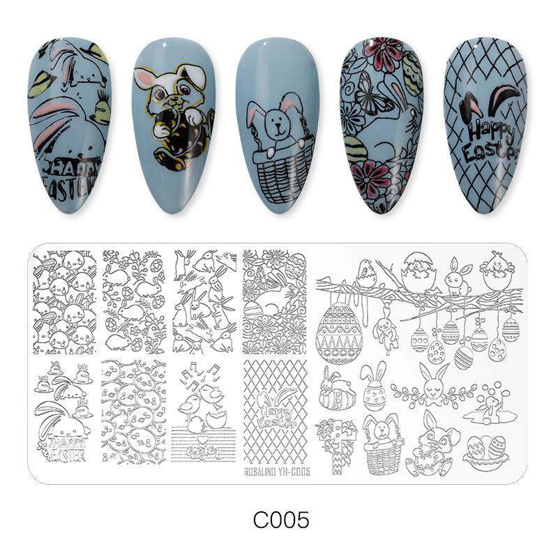 ROSALIND Gel-Nagellack-Stempelfarbe, Hybrid-Lack, UV-Nagellacke, Nagelkunst, Maniküre-Stempelplatte von Joom DACH