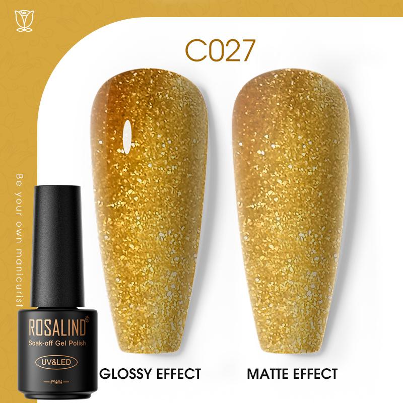 ROSALIND Nail Gel Polish Semi Permanent Varnish Hybrid UV Gel Polish Soak Off Nail Art Gel Top Base Coat Matt Top For Manicure Nail Art RA-C027 von Joom DACH