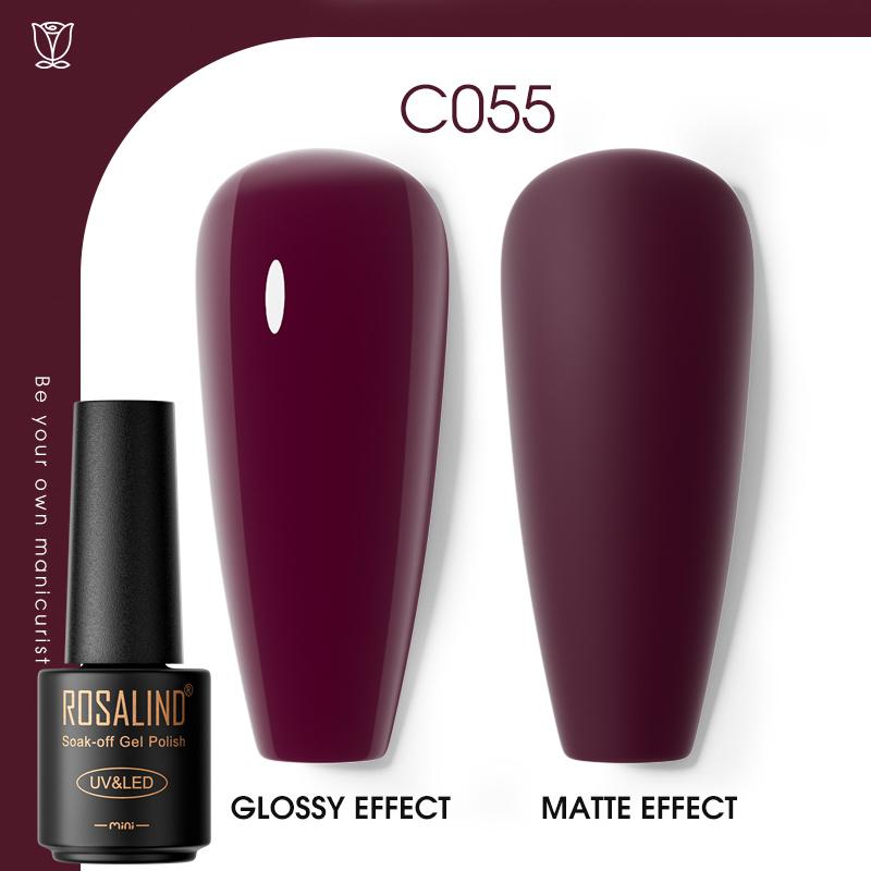 ROSALIND Nail Gel Polish Semi Permanent Varnish Hybrid UV Gel Polish Soak Off Nail Art Gel Top Base Coat Matt Top For Manicure Nail Art RA-C055 von Joom DACH