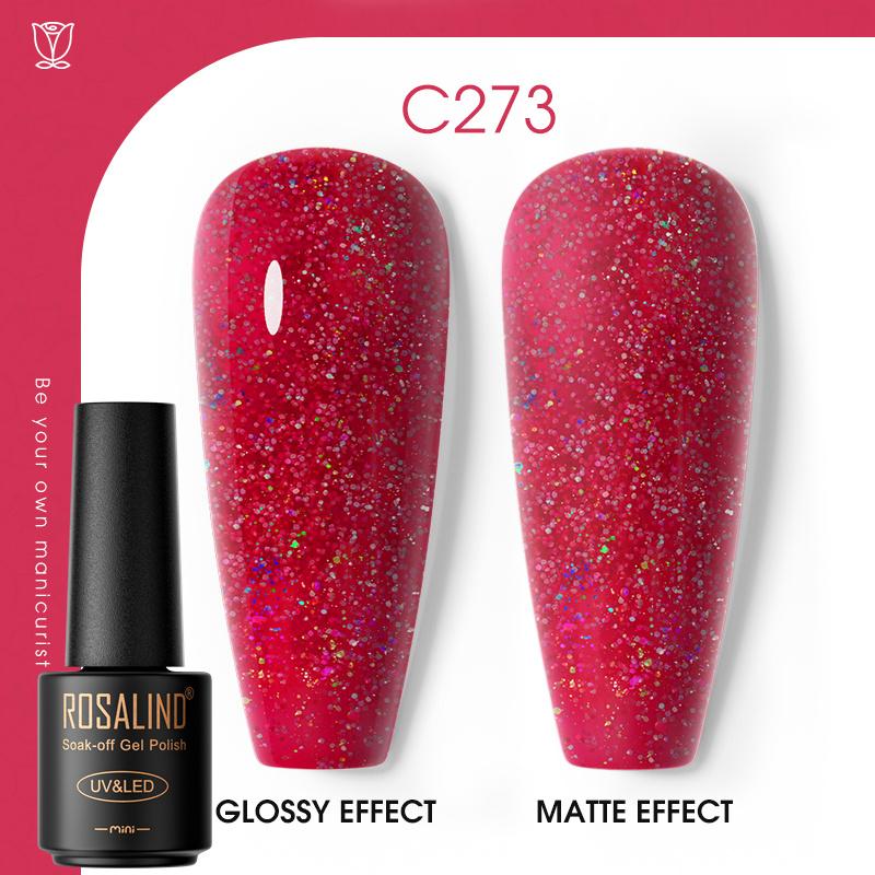 ROSALIND Nail Gel Polish Semi Permanent Varnish Hybrid UV Gel Polish Soak Off Nail Art Gel Top Base Coat Matt Top For Manicure Nail Art RA-C273 von Joom DACH