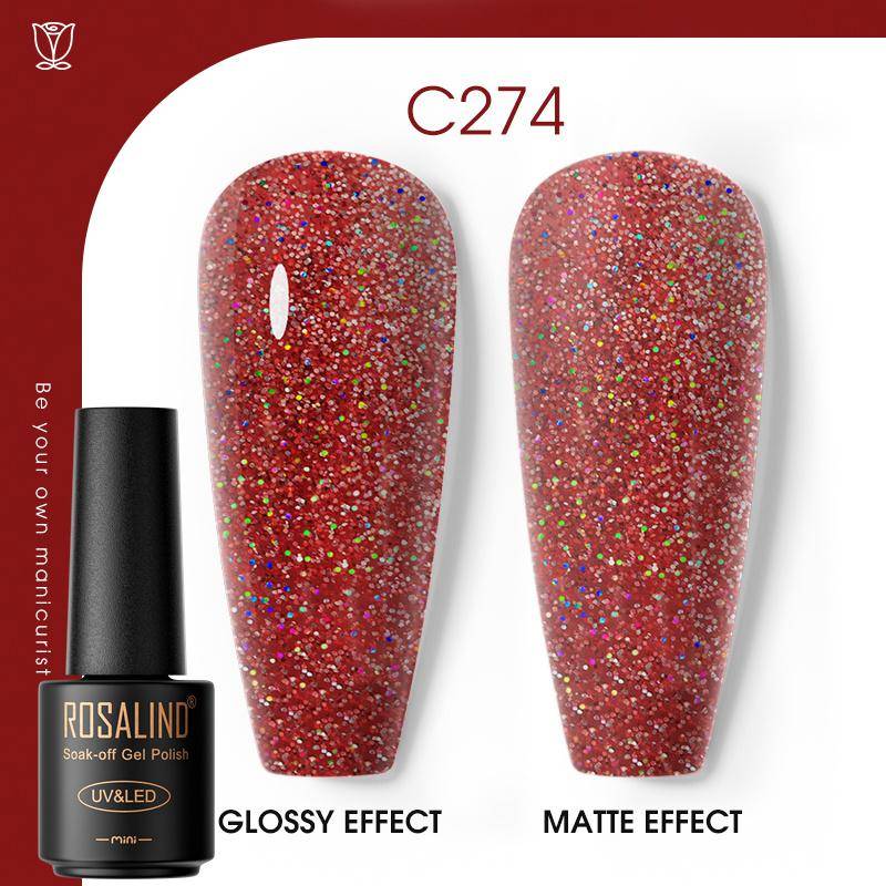 ROSALIND Nail Gel Polish Semi Permanent Varnish Hybrid UV Gel Polish Soak Off Nail Art Gel Top Base Coat Matt Top For Manicure Nail Art RA-C274 von Joom DACH