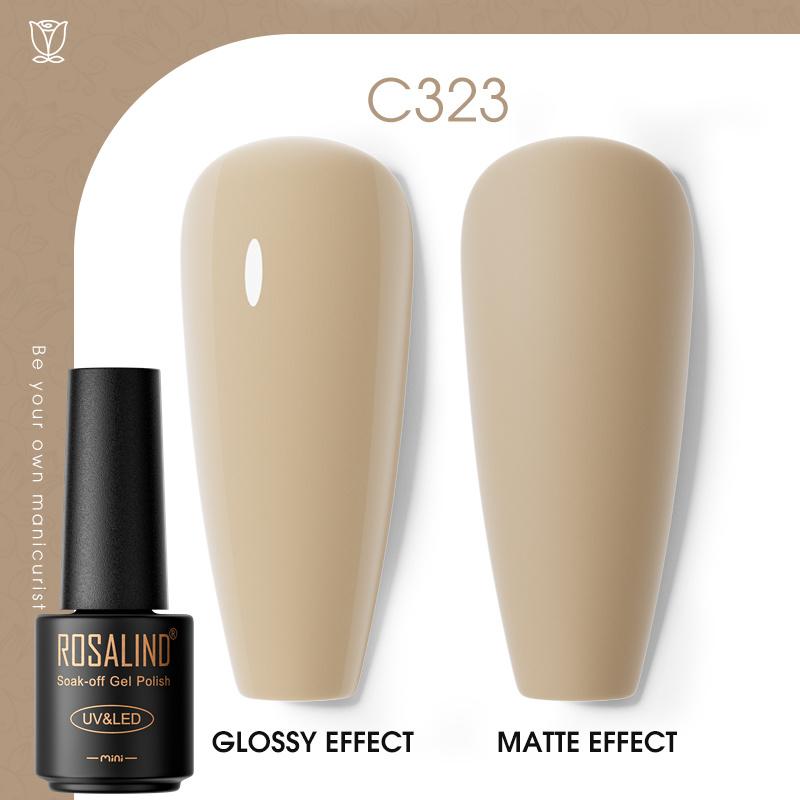 ROSALIND Nail Gel Polish Semi Permanent Varnish Hybrid UV Gel Polish Soak Off Nail Art Gel Top Base Coat Matt Top For Manicure Nail Art RA-C323 von Joom DACH