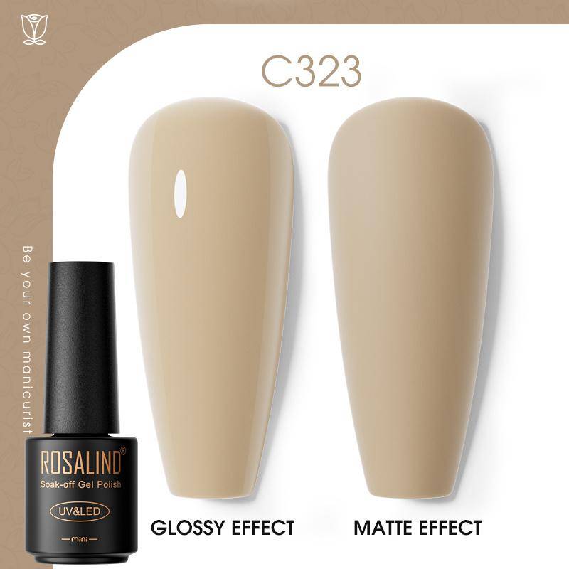 ROSALIND Nail Gel Polish Semi Permanent Varnish Hybrid UV Gel Polish Soak Off Nail Art Gel Top Base Coat Matt Top For Manicure Nail Art RA-C323 von Joom DACH