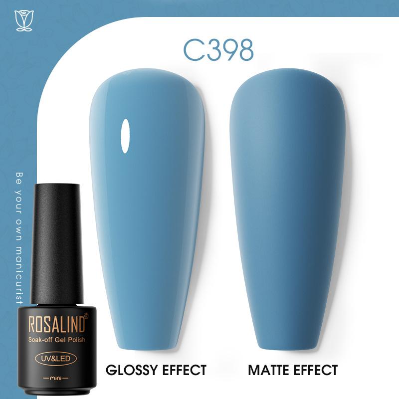 ROSALIND Nail Gel Polish Semi Permanent Varnish Hybrid UV Gel Polish Soak Off Nail Art Gel Top Base Coat Matt Top For Manicure Nail Art RA-C398 von Joom DACH