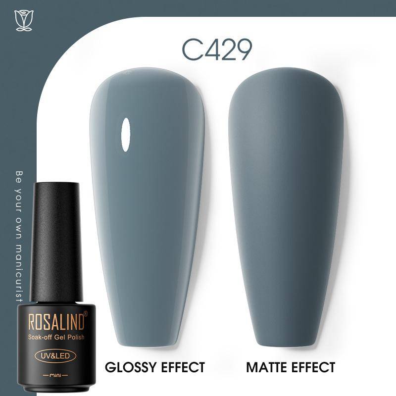 ROSALIND Nail Gel Polish Semi Permanent Varnish Hybrid UV Gel Polish Soak Off Nail Art Gel Top Base Coat Matt Top For Manicure Nail Art RA-C429 von Joom DACH