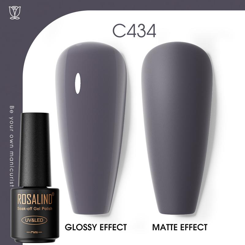 ROSALIND Nail Gel Polish Semi Permanent Varnish Hybrid UV Gel Polish Soak Off Nail Art Gel Top Base Coat Matt Top For Manicure Nail Art RA-C434 von Joom DACH