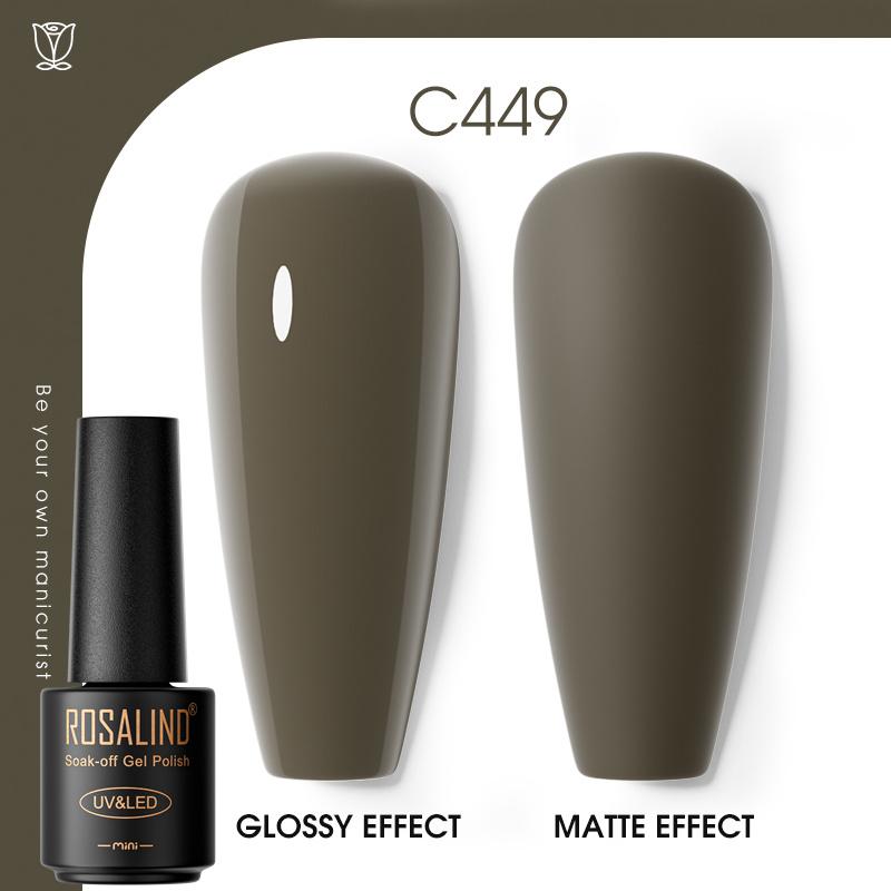 ROSALIND Nail Gel Polish Semi Permanent Varnish Hybrid UV Gel Polish Soak Off Nail Art Gel Top Base Coat Matt Top For Manicure Nail Art RA-C449 von Joom DACH