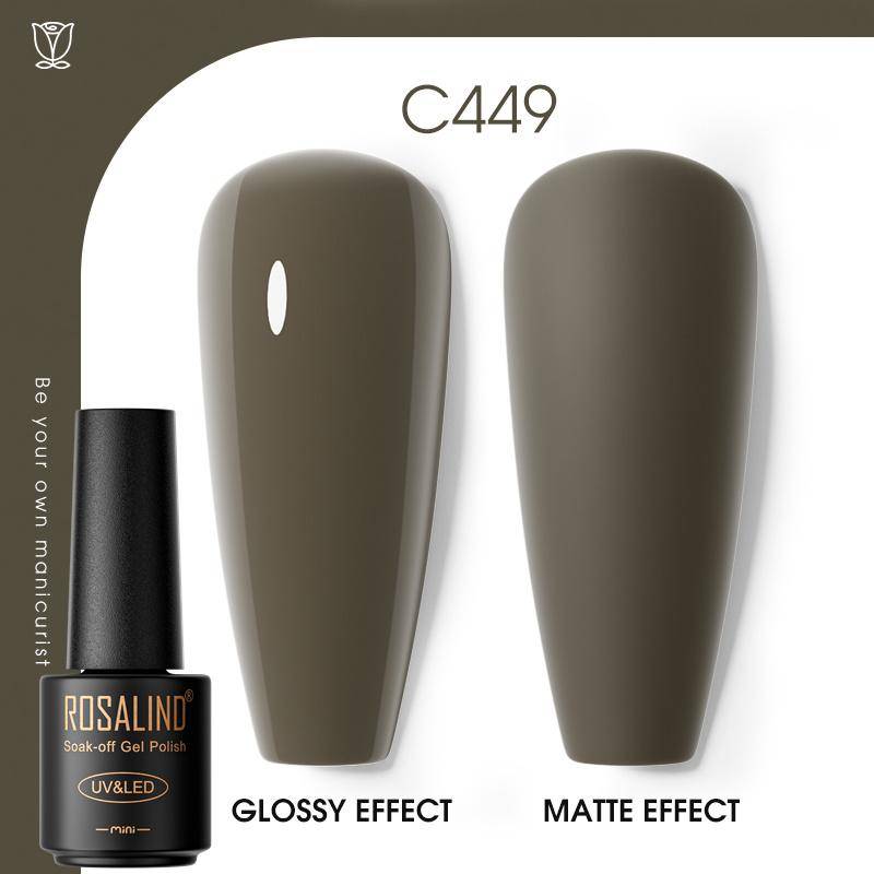 ROSALIND Nail Gel Polish Semi Permanent Varnish Hybrid UV Gel Polish Soak Off Nail Art Gel Top Base Coat Matt Top For Manicure Nail Art RA-C449 von Joom DACH