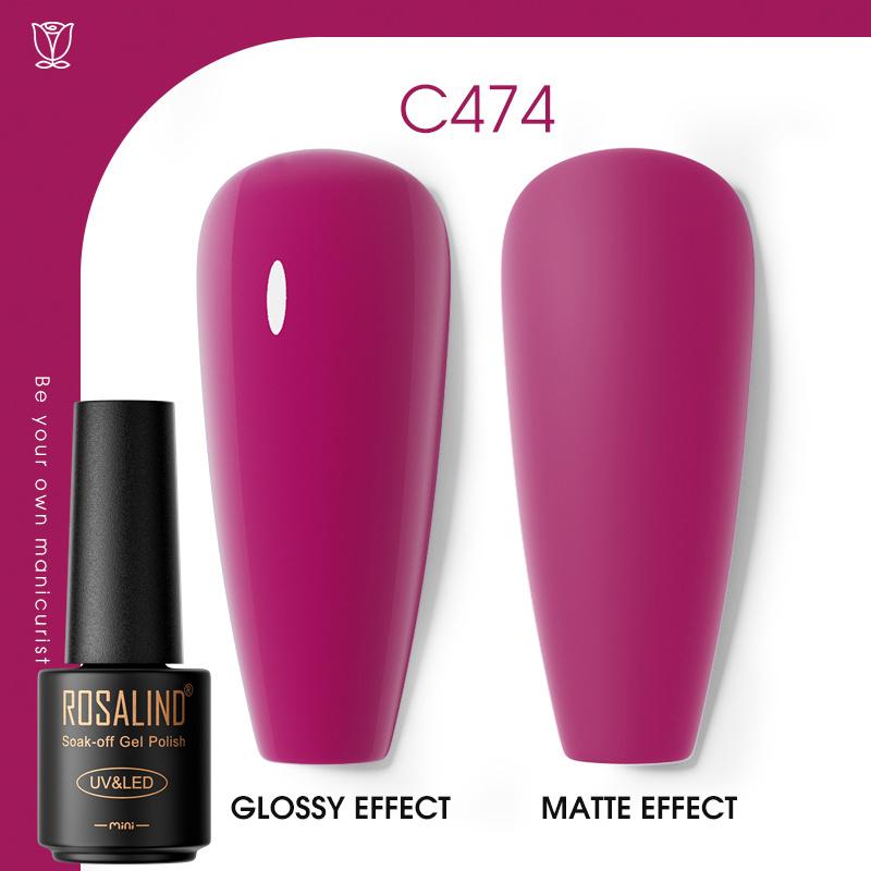 ROSALIND Nail Gel Polish Semi Permanent Varnish Hybrid UV Gel Polish Soak Off Nail Art Gel Top Base Coat Matt Top For Manicure Nail Art RA-C474 von Joom DACH