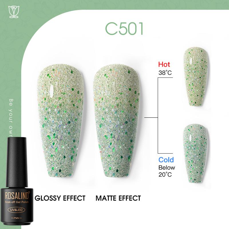 ROSALIND Nail Gel Polish Semi Permanent Varnish Hybrid UV Gel Polish Soak Off Nail Art Gel Top Base Coat Matt Top For Manicure Nail Art RA-C501 von Joom DACH