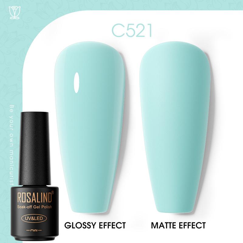 ROSALIND Nail Gel Polish Semi Permanent Varnish Hybrid UV Gel Polish Soak Off Nail Art Gel Top Base Coat Matt Top For Manicure Nail Art RA-C521 von Joom DACH