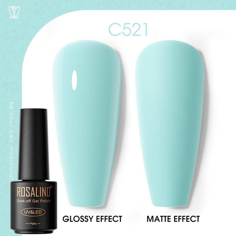 ROSALIND Nail Gel Polish Semi Permanent Varnish Hybrid UV Gel Polish Soak Off Nail Art Gel Top Base Coat Matt Top For Manicure Nail Art RA-C521 von Joom DACH