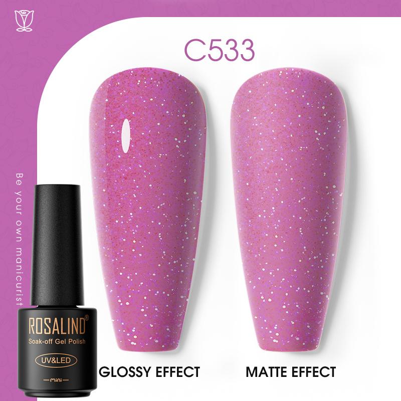 ROSALIND Nail Gel Polish Semi Permanent Varnish Hybrid UV Gel Polish Soak Off Nail Art Gel Top Base Coat Matt Top For Manicure Nail Art RA-C533 von Joom DACH