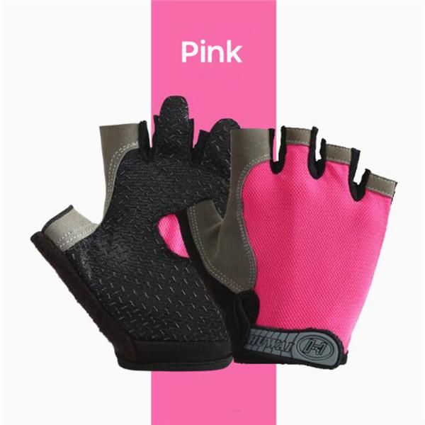 Radfahren Anti-slip Anti-schweiß Männer Frauen Halbe Finger Handschuhe Atmungsaktive Anti-shock Sport Handschuhe Fahrrad Fahrrad handschuh L rose rot von Joom DACH