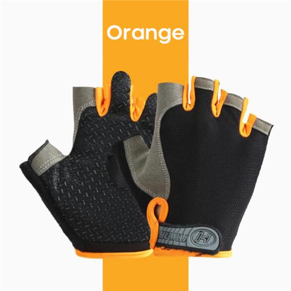 Radfahren Anti-slip Anti-schweiß Männer Frauen Halbe Finger Handschuhe Atmungsaktive Anti-shock Sport Handschuhe Fahrrad Fahrrad handschuh M orange von Joom DACH