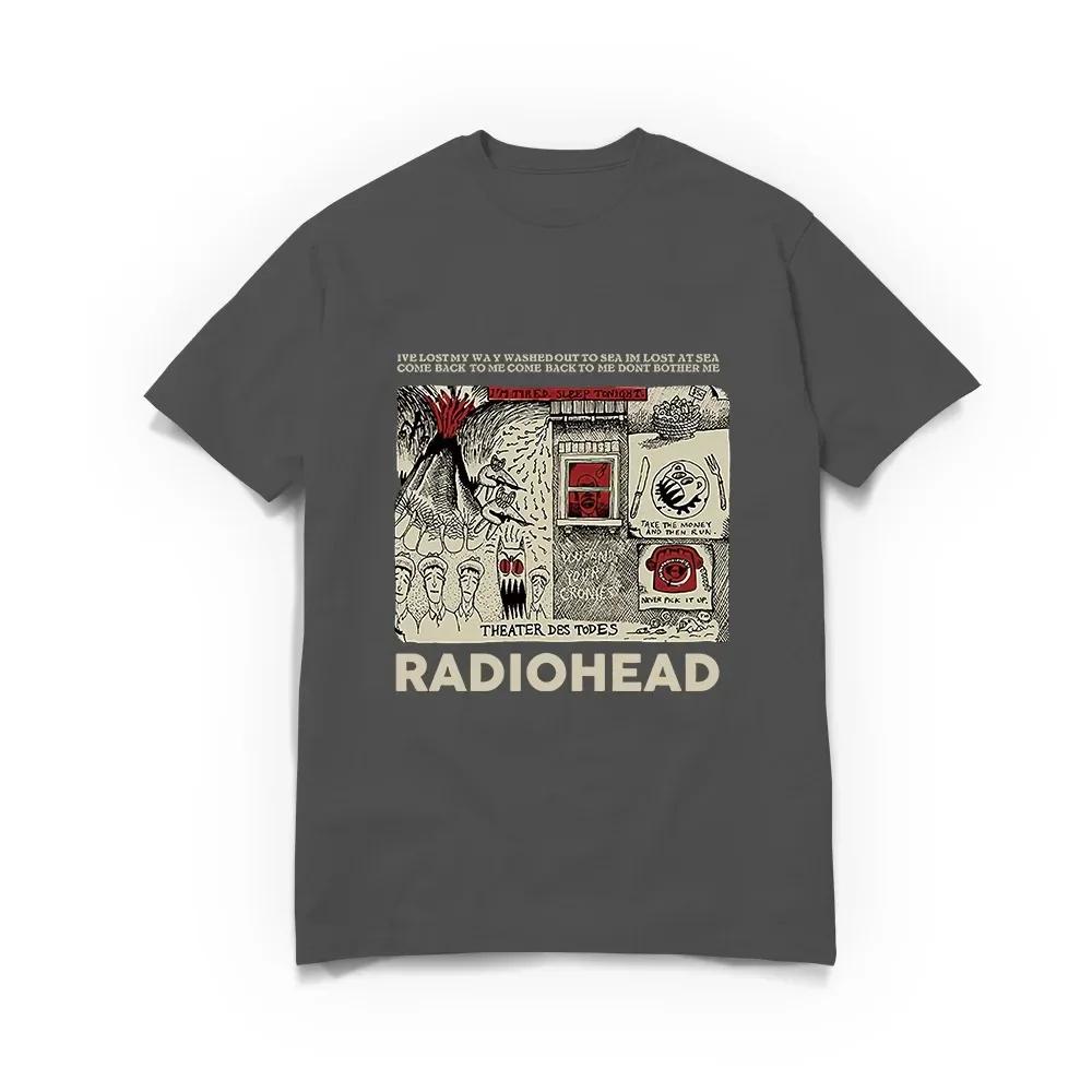 Radiohead Herren- und Damen-Vintage-T-Shirt Baumwolle Freizeit Shortwear Marken-Oversize-Grafik-T-Shirts Herrenbekleidung L von Joom DACH