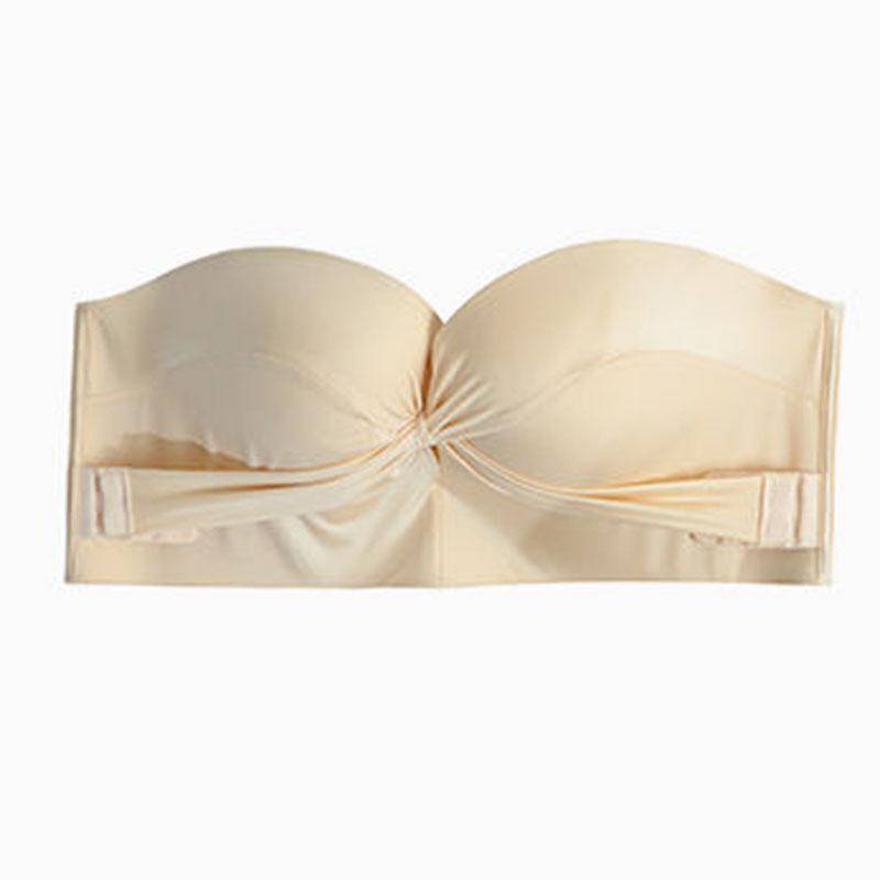 Raffendes trägerloses Unterwäsche Damen Große Brust Rutschfest Große Größe Unsichtbarer Bra für besondere Anlässe Hochzeitskleid Wischdünner Sommerstil 42/95F apricot von Joom DACH