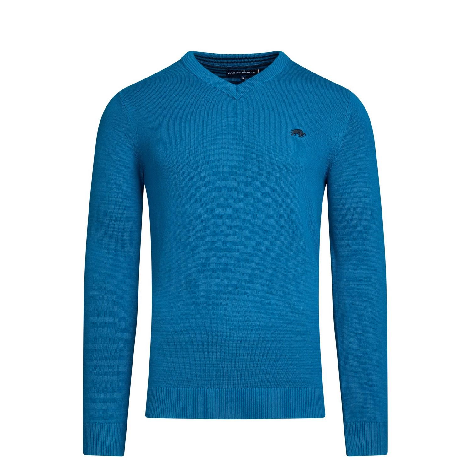 Raging Bull Herren-Pullover aus klassischer Kaschmirmischung mit V-Ausschnitt 5XL kobaltblau von Joom DACH