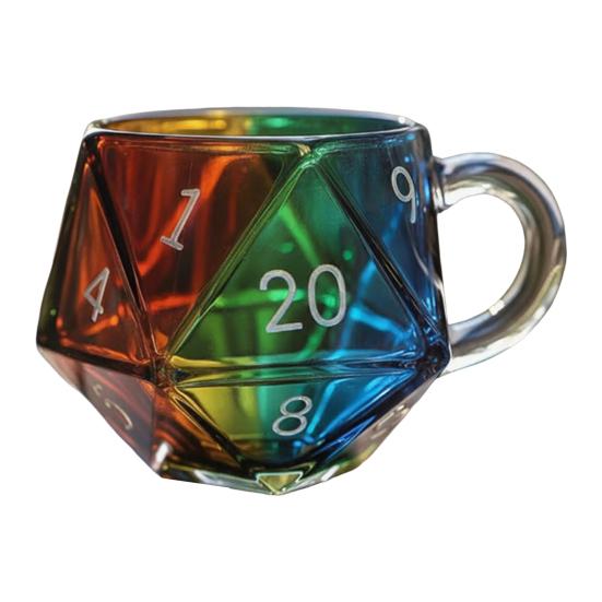 Regenbogen Würfel Becher Glas Teetasse Mehrfarbig Lustige Kaffeetasse Fantasy Thema von Joom DACH