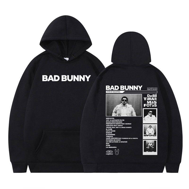 Rapper Bad Bunny Grafik Hoodie DTMF DeBi TiRAR MaS FOToS Vintage Herren Langarm Locker Fleece Übergroßer Trainingsanzug Streetwear S von Joom DACH