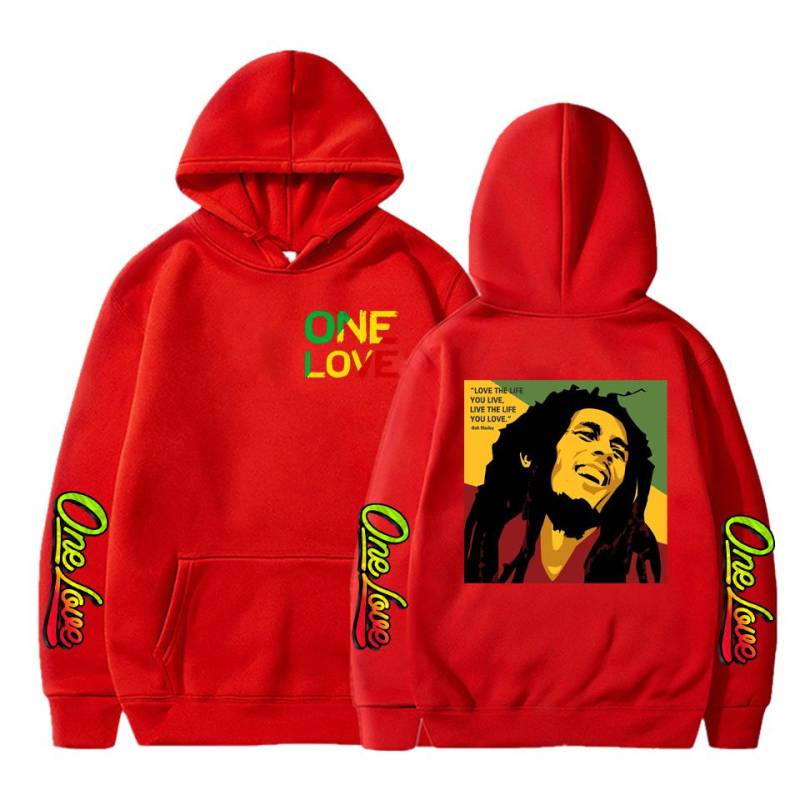 Rapper Bob Marley Hoodies Print Legend Reggae One Love Hoody Gothic Sweatshirts Damen Sweatshirt Übergroßer Hoodie XL von Joom DACH