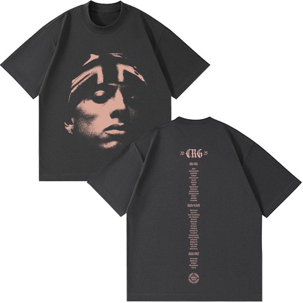 Rapper Central Cee CAN'T RUSH GREATNESS Welttournee 2025 T-Shirt Herren Damen Mode Hip Hop Kurzarm Oversized T-Shirts Tops S von Joom DACH