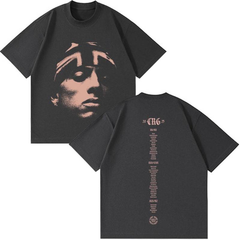 Rapper Central Cee CAN'T RUSH GREATNESS Welttournee 2025 T-Shirt Herren Damen Mode Hip Hop Kurzarm Oversized T-Shirts Tops S von Joom DACH